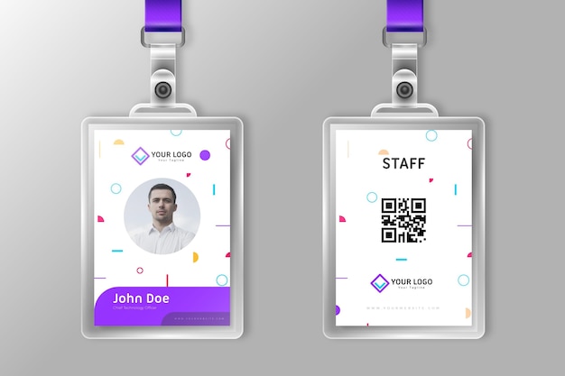 Minimalist id cards back and front view