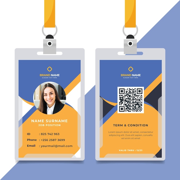 Free vector minimalist id cards template