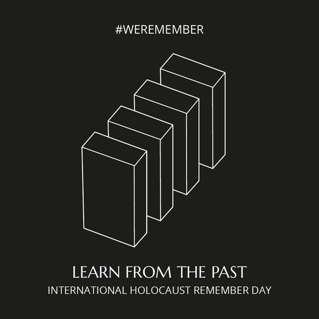 Minimalist international day of commemoration in memory of the victims of the holocaust facebook post