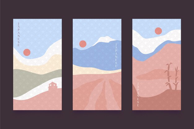 Minimalist japanese cover collection concept
