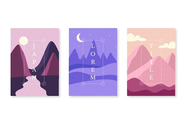 Free vector minimalist japanese cover collection theme