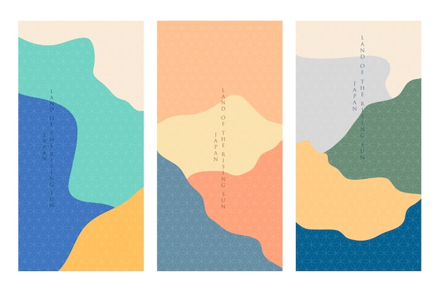 Free vector minimalist japanese cover collection theme