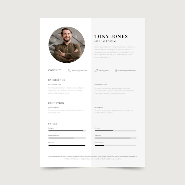 Minimalist job application template