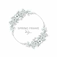 Free vector minimalist leaves and flowers spring frame design