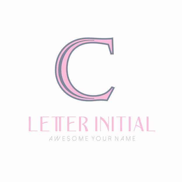 Free vector minimalist letter c initials logo design for personal brand or company