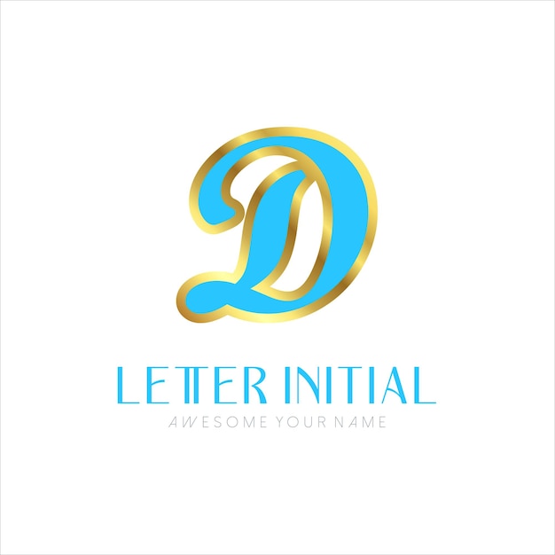 Бесплатное векторное изображение Минималистская буква d инициалы дизайна логотипа для личного бренда или компании