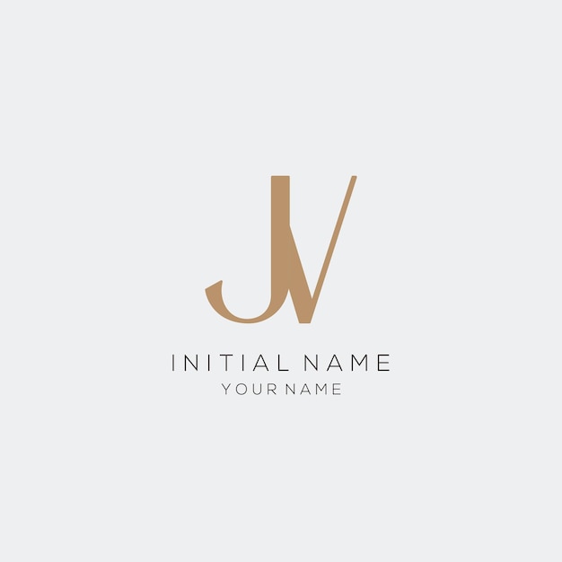 Бесплатное векторное изображение Минималистская буква j v дизайн логотипа для личного бренда или компании