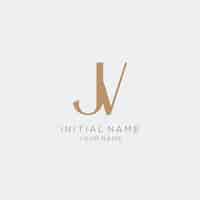 無料ベクター 個人ブランドや会社のロゴデザインに最小限の文字j v