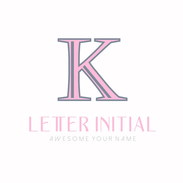 Free vector minimalist letter k initials logo design for personal brand or company