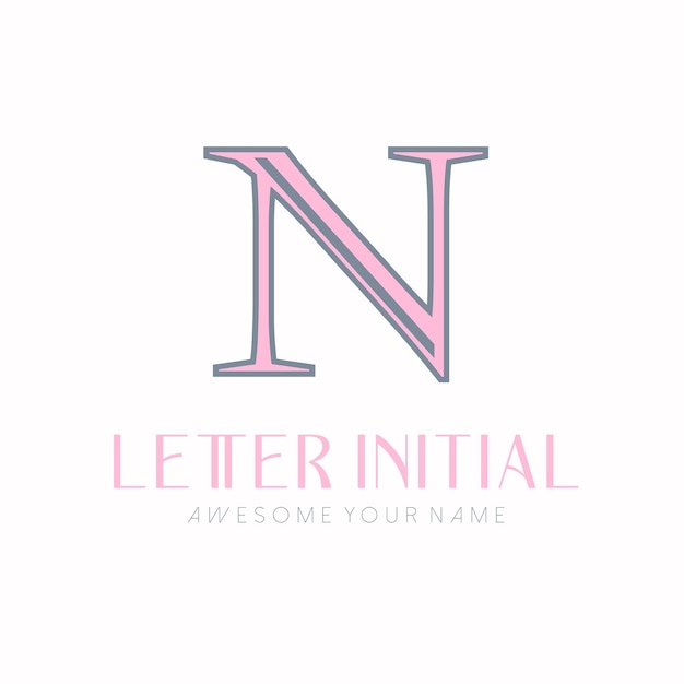 Free vector minimalist letter n initials logo design for personal brand or company