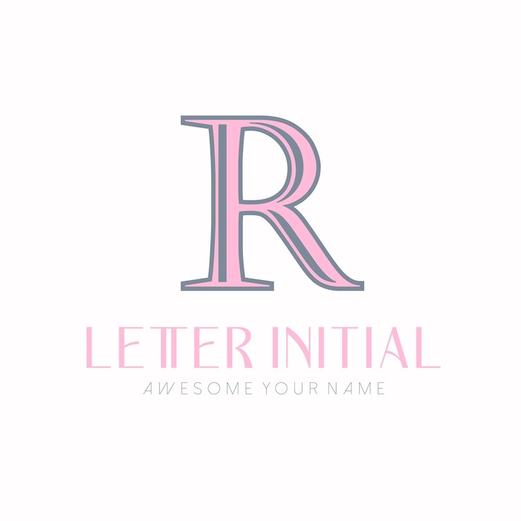 Free Vector minimalist letter r initials logo design for personal brand or company