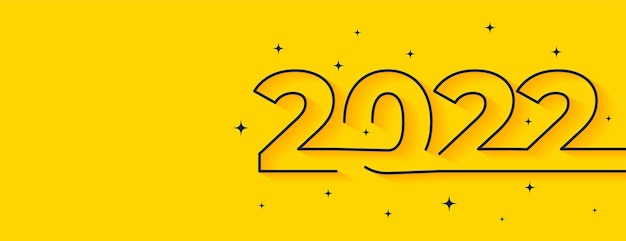 Free vector minimalist line style 2022 new year text effect