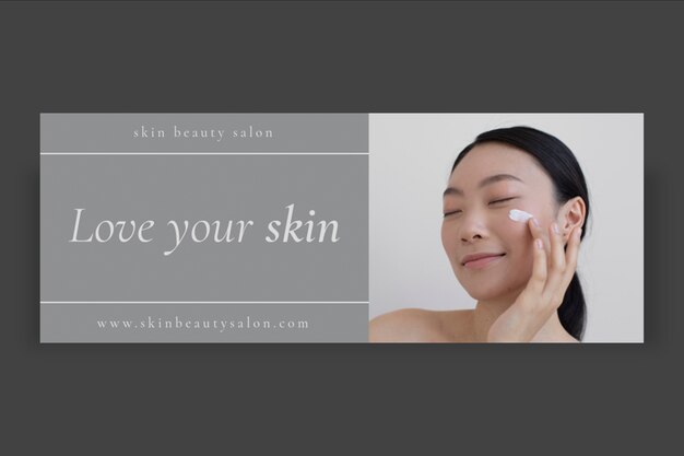 Minimalist love your skin facebook profile cover