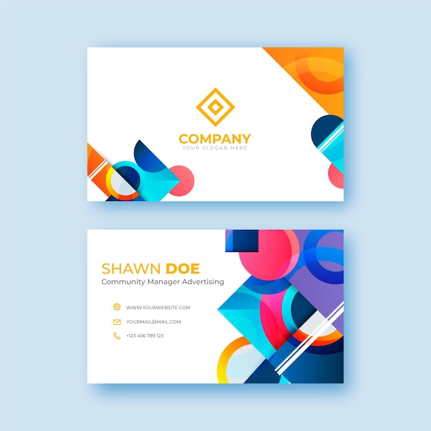 Minimalist modern community manager advertising business card