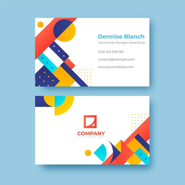 Minimalist modern community manager advertising business card