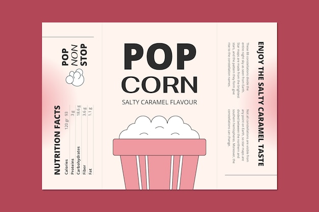 Vettore gratuito etichetta di marca popcorn moderna e minimalista