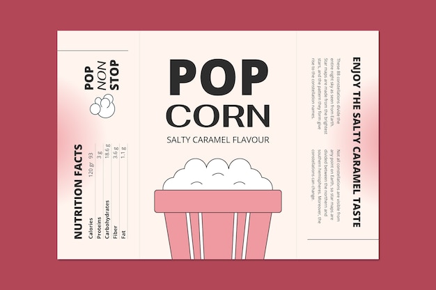 Minimalist modern popcorn brand label
