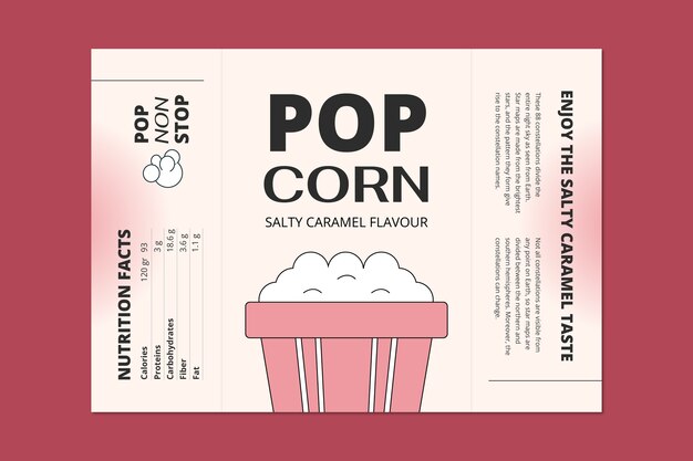 Minimalist modern popcorn brand label