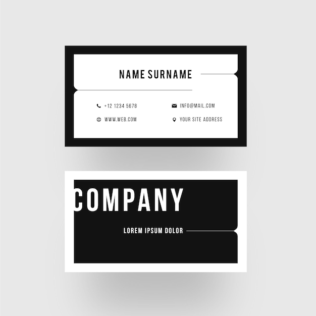 Free vector minimalist monochrome business identity card