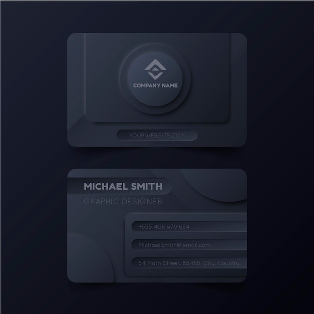 Free vector minimalist neumorph business card