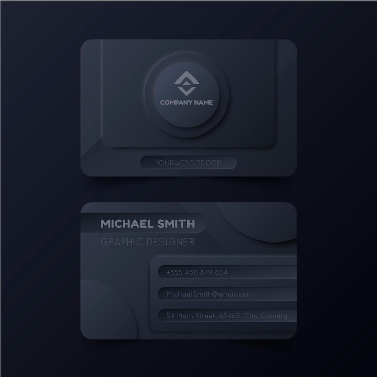 Free Vector minimalist neumorph business card