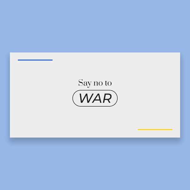 Minimalist no war twitter post