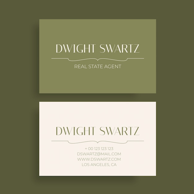 minimalist ornamental dwight real estate business card