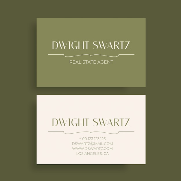 Free vector minimalist ornamental dwight real estate business card