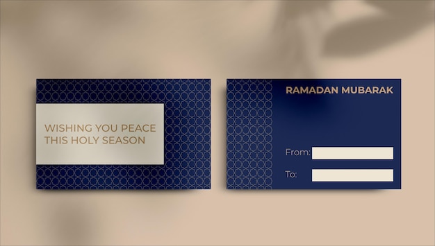 Modello di tag regalo ramadan ornamentale minimalista