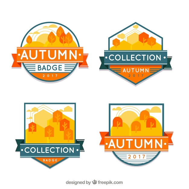 Free vector minimalist pack of autumn badges