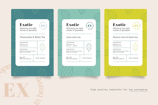 Minimalist packaging labels  template