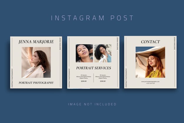 Minimalist portrait photographer instagram post