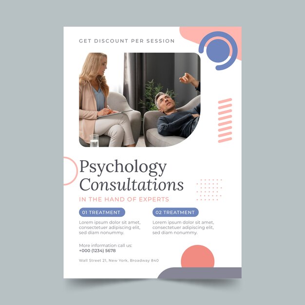 Minimalist psychologist consultation poster template