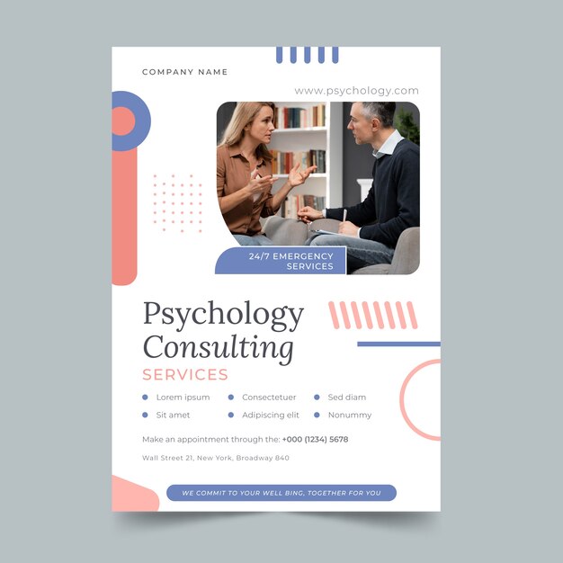 Minimalist psychologist consultation poster