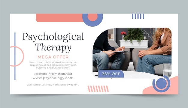 Free vector minimalist psychologist consultation sale banner template