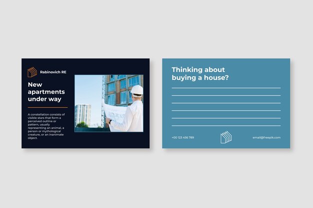 Minimalist real estate postcard