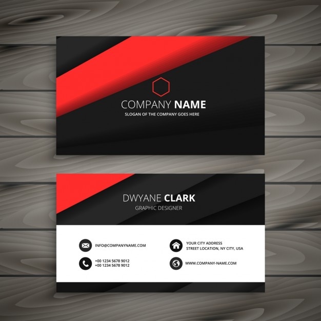 Free vector minimalist red and black business card