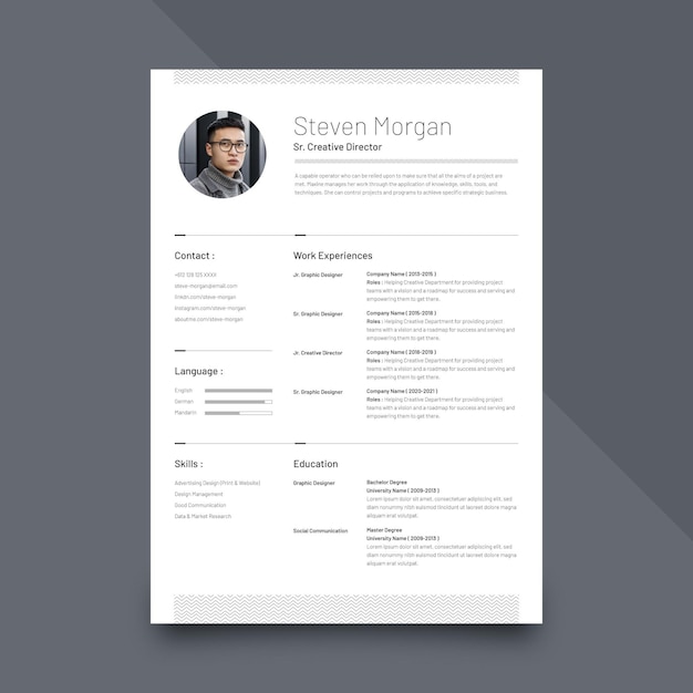 Minimalist resume template