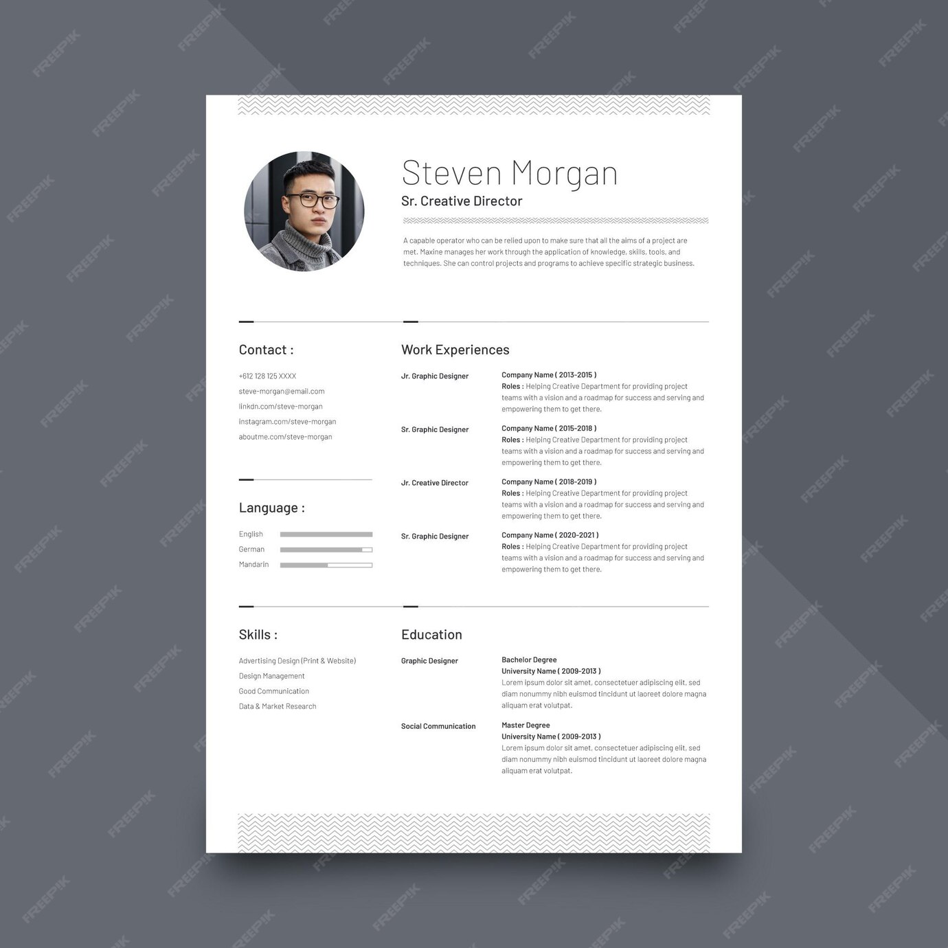 Free Vector | Minimalist resume template