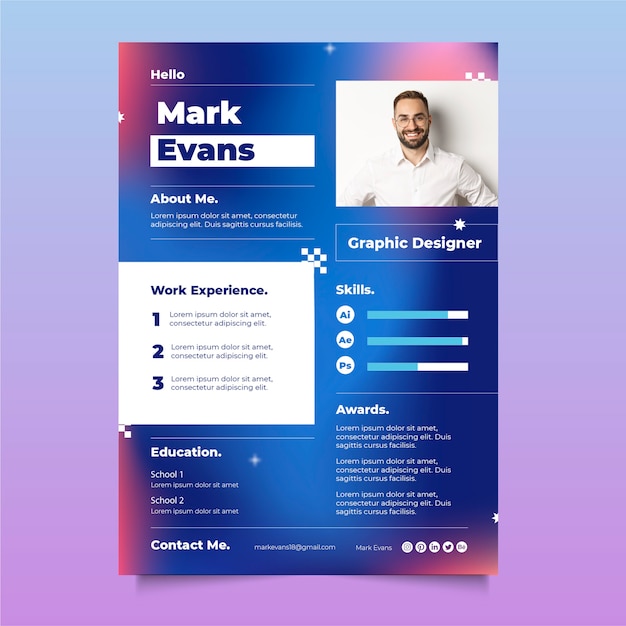 Free vector minimalist retro cv template