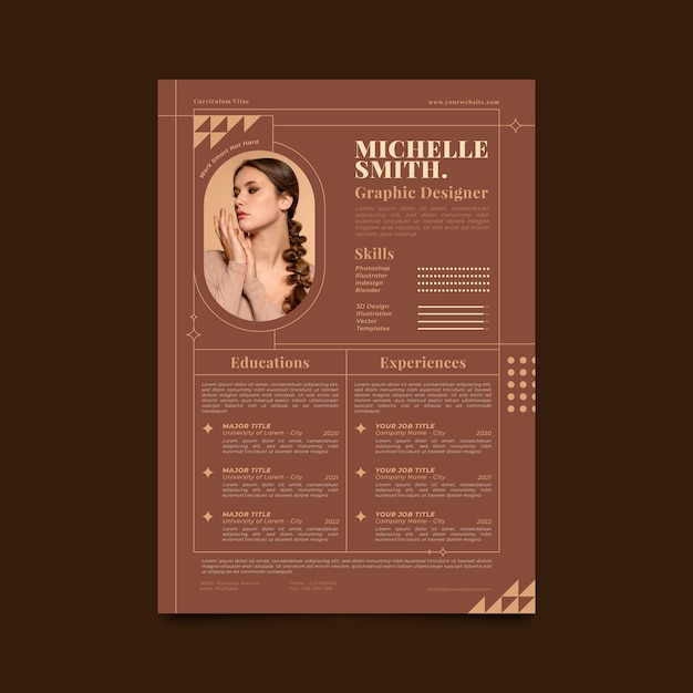 Free vector minimalist retro cv template