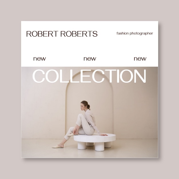 Free vector minimalist robert roberts fashion photographer instagram post