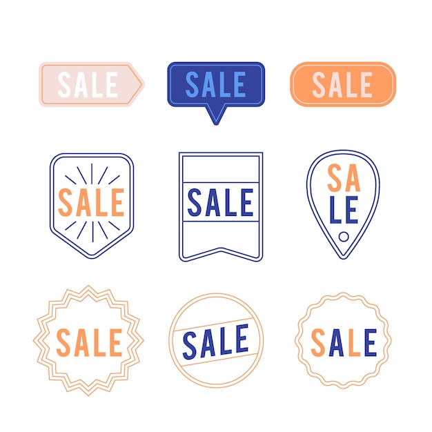 Free vector minimalist sales label collection