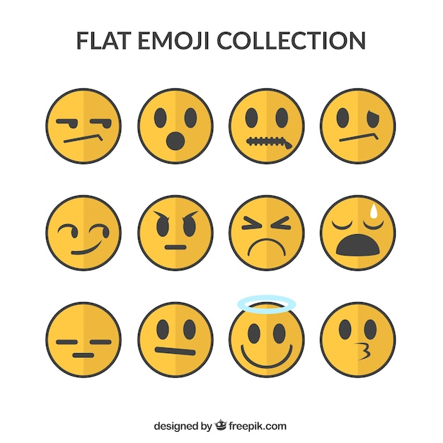 Free vector minimalist set of decorative emojis