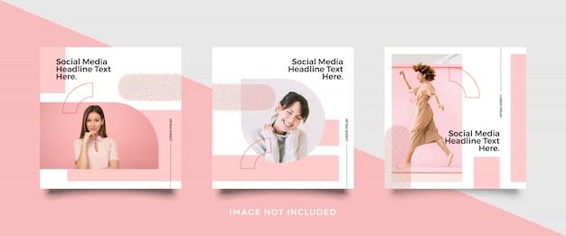 Minimalist social media post template collection
