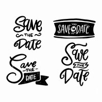 Free vector minimalist stroke black lettering with save the date