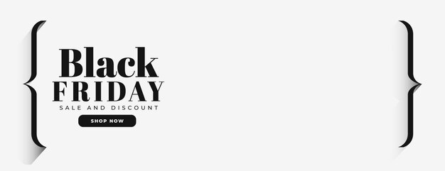 Minimalist style black friday sale classic wide banner