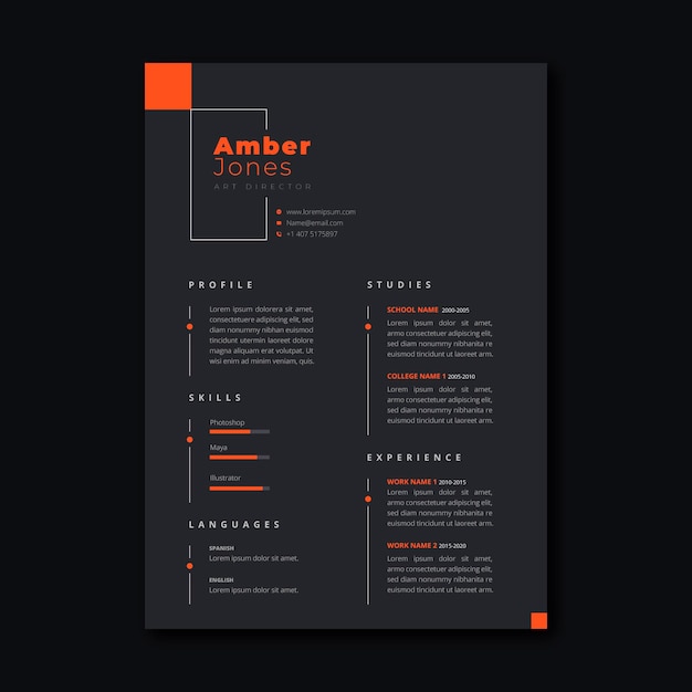 Minimalist style cv templates