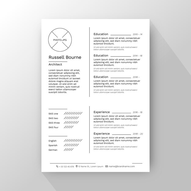 Free vector minimalist style cv templates