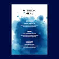 Free vector minimalist style wedding menu